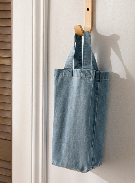 Denim wine bottle bag