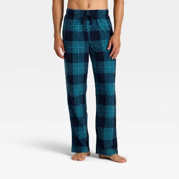 Men's Plaid Microfleece Pajama Pants - Goodfellow & Co™ Blue M