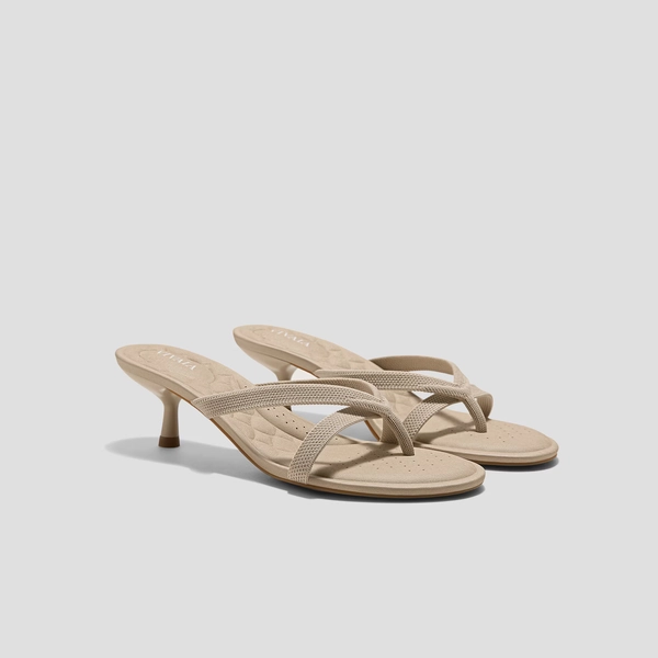 Round-Toe Kitten-Heel Sandals (Emeline) - US Size 5