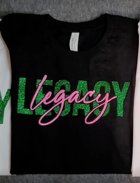 Pink and Green Short-Sleeve shirt | Pink and Green glitter Legacy Tees