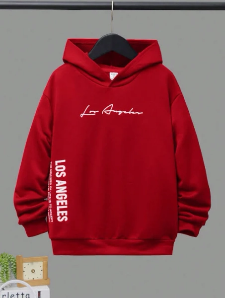 SHEIN Boys' Loose Fit Fleece Hoodie