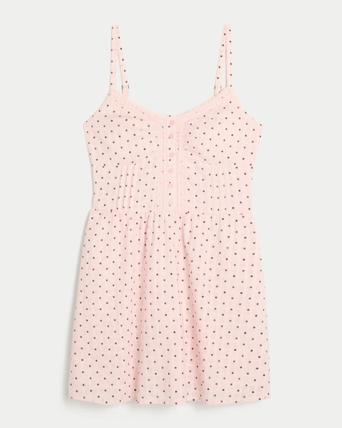 Curvy Lace Trim Mini Dress