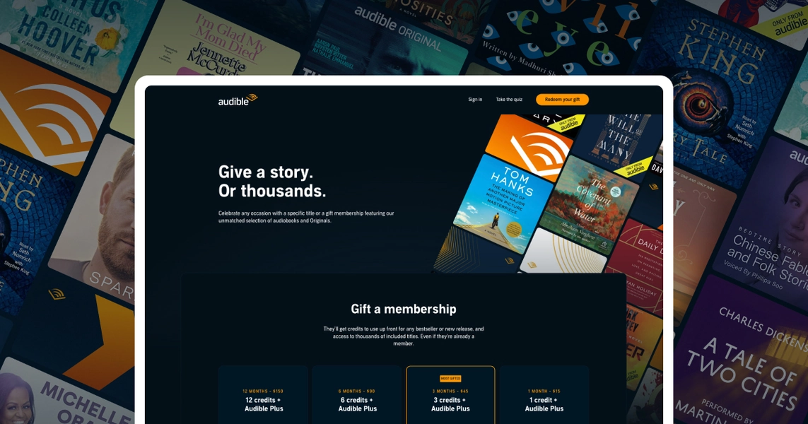 Audible Gift Cards, Credits, & Titles