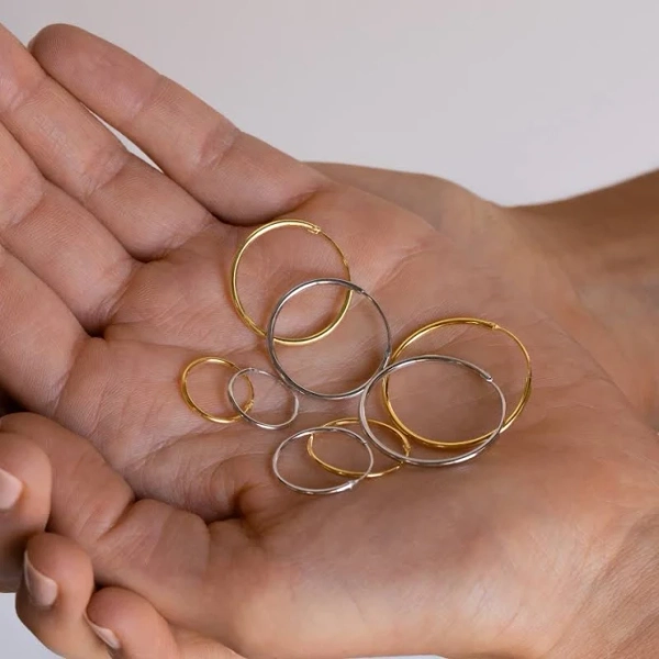 Caitlyn Minimalist Sterling Silver Everyday Endless Thin Hoop Earrings