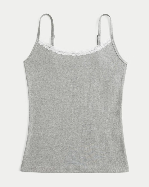 Rib Lace Trim Cami
