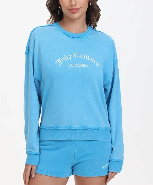 Juicy Couture Women's French Terry Embroidered Crewneck Sweatshirt
