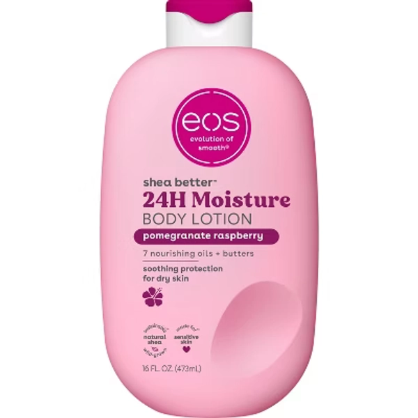 eos Shea Better 24H Moisture Body Lotion - Pomegranate Raspberry - 16 fl oz: Hypoallergenic, Paraben-Free, Phthalate-Free