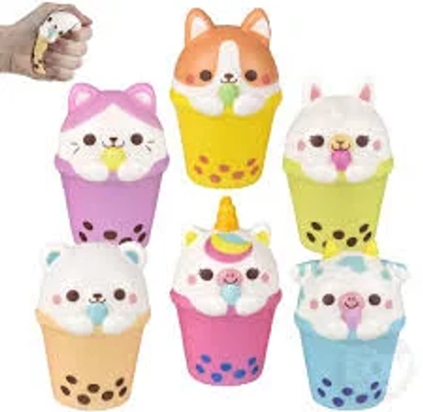 Squish Bubble Tea Animal 3.25"