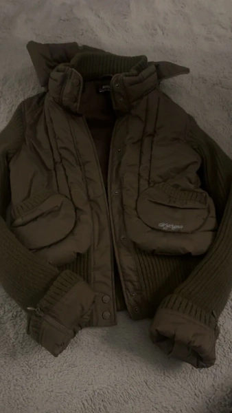 Vintage brown Morgan de Toi semi waterproof knitted jacket