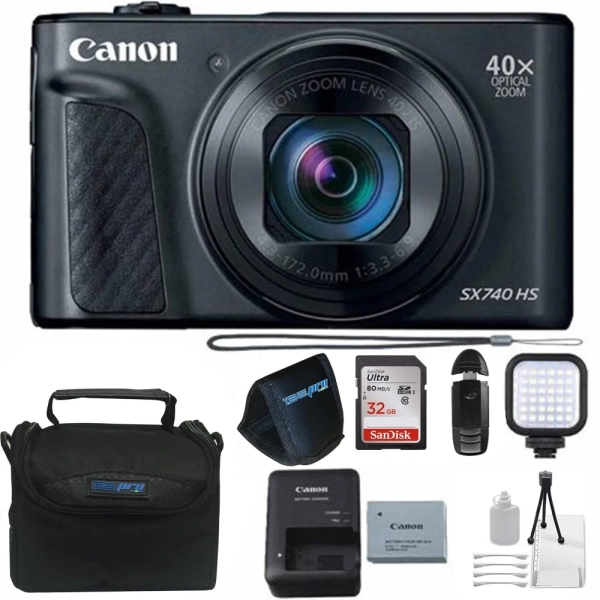 Canon PowerShot SX740 HS Digital Camera 40x Optical Zoom with 32GB Buzz-photo Kit