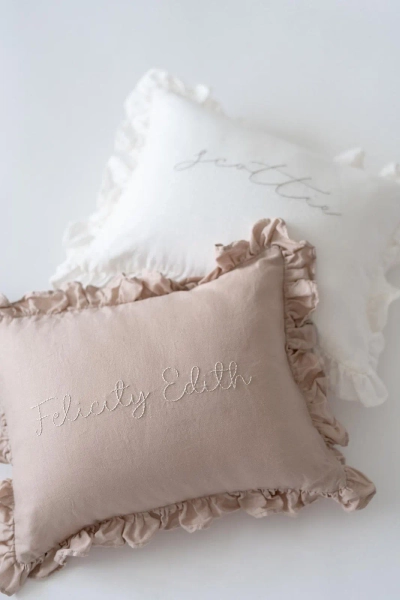 Hand-Embroidered Nursery Pillow | Custom Name Pillow