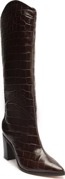 Maryana Pointed Toe Block Heel Knee High Boot