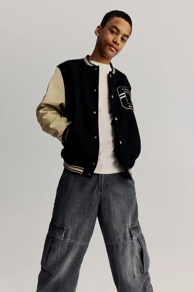 Baggy Fit Cargo Jeans - Washed gray