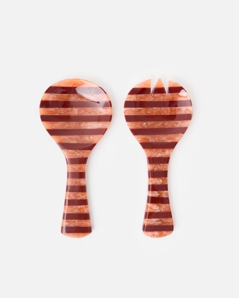 Stripe Resin Salad Servers