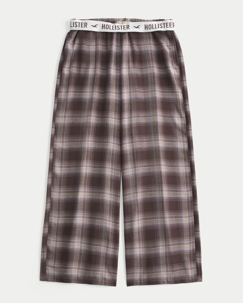 Low-Rise Logo Waist Flannel Pants
