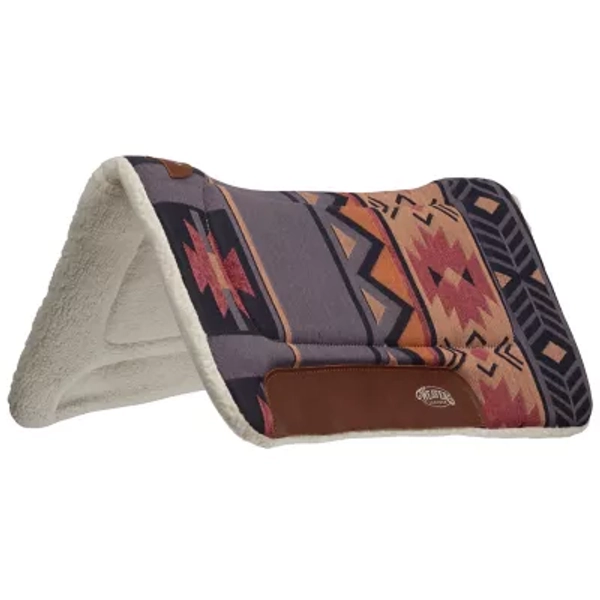 Weaver Equine All-Purpose Pueblo Contoured Saddle Pad, 32 x 32in., Indigo - Tan/Blue,32x32x1