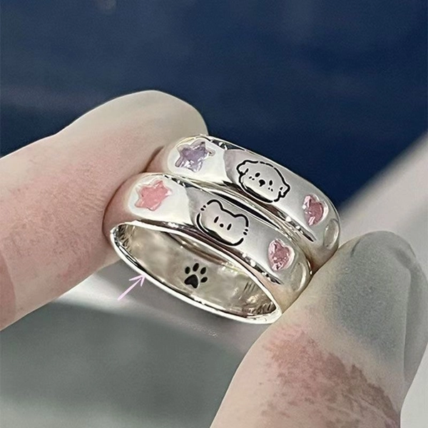 Women's Minimalist Cute Puppy Ring - Delicate Everyday & Party Jewelry, Durable Everyday to Evening Accessory for Pet Lovers - Elegant Women's Ring, Dog Jewelry, Playful Design, Stylish Craftsmanship, Fashionable Jewelry, Exquisite Craftsmanship, Animal Jewelry