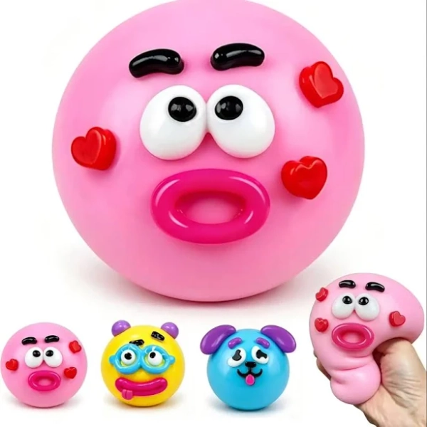 Smushers Squishy, Cute Easy Squeezy Squishy Funny Face Swap Fidget Balls for Adults Anxiety Relief,