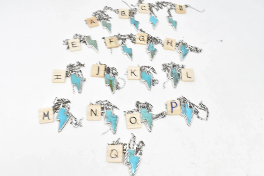 TURQUOISE LIGHTENING BOLT NECKLACE