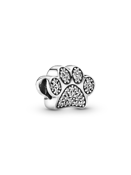 Sparkling Paw Print Charm