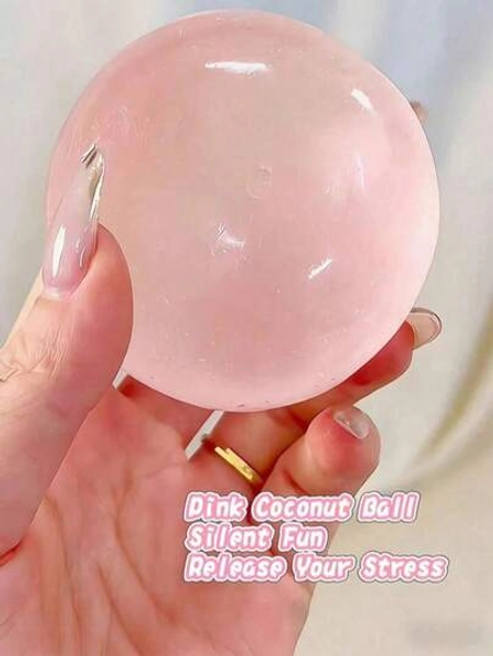 Soft & Cute Adult Stress Relief Desktop Toy - A Soft, Stretchable Round Stress Relief Toy, Interesting & Novel, Suitable For Adult Parties, Office Desks And Home Decor - Size Pink