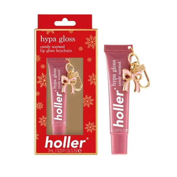 Holler and Glow Hypa Gloss Lip Gloss With Charm - Dusky Pink Bow - 0.23 fl oz