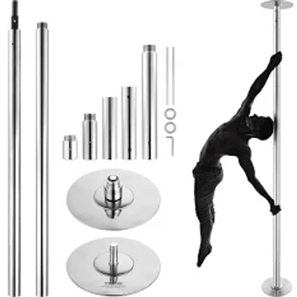 VEVOR Professional Dancing Pole Spinning Static Dancing Pole Kit Portable Removable Pole 45mm Heavy-Duty Stainless Steel Pole Height Adjustable