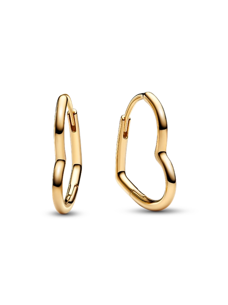 Asymmetrical Heart Hoop Earrings