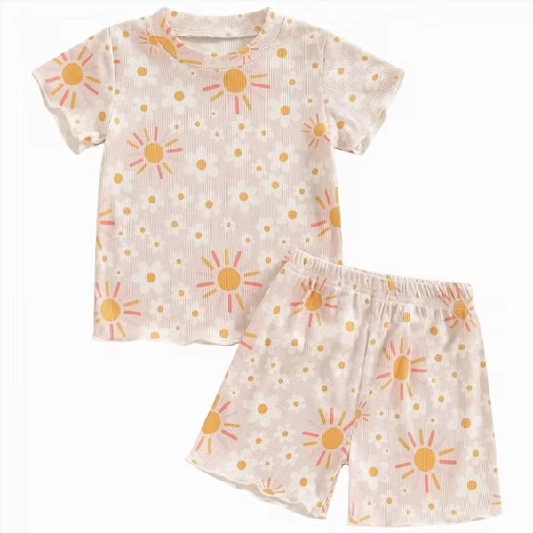 UAYOTSE Infant Baby Girl Summer Clothes Set 9 12 18 24 Months 2T 3T 4T Flower Short Sleeve Round Neck Tops Elastic Waist Shorts Outfit,Sizes 2-3 Years