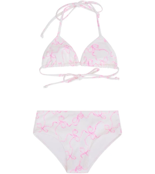 Loveshackfancy Girls Finnie Bow Print Bikini