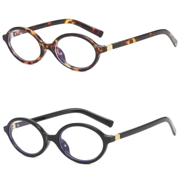 Vintage Oval Flat Top Sunglasses with Blue Light Blocking, Small Frame Retro Style Unisex Eyewear, AC Lens, PC Frame, High-Quality, Universal Fit for Everyday Wear