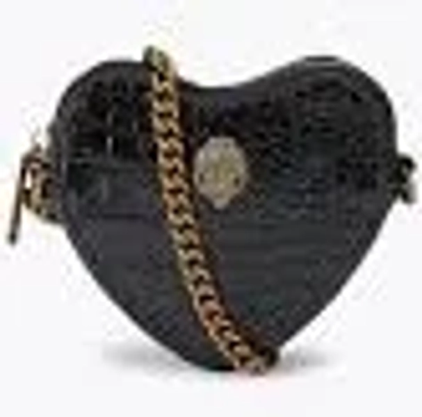 Kurt Geiger London Women's Micro Heart Crocodile Embossed Leather Crossbody Bag