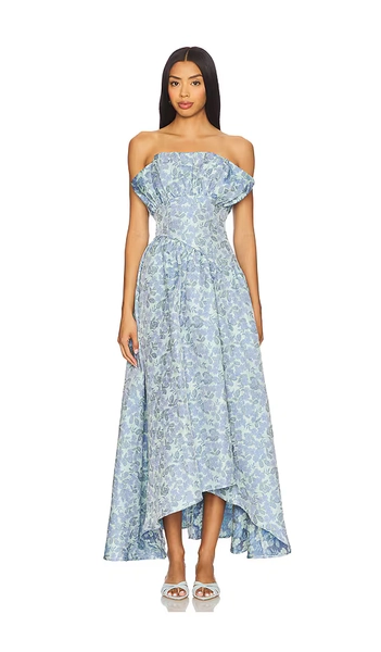 x REVOLVE Jacquard Asymmetric Gown