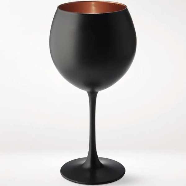 Black Matte & Copper Wine Glasses (Set of 4)
