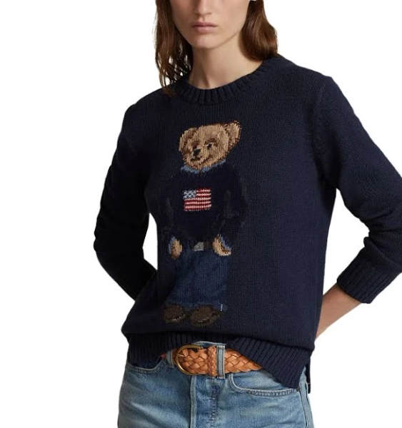 Ralph Lauren Women's Polo Bear Flag Crewneck Sweater