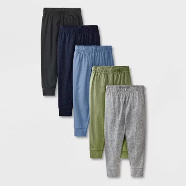 Toddler Boys' 5pk Jersey Jogger Pants - Cat & Jack™ 18M: Cotton Blend, Midweight, Relaxed Leg, Machine Washable