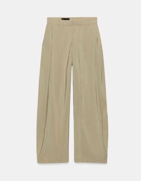 Zara - Flowing Pleated Trousers - Dark Brown - L - Woman
