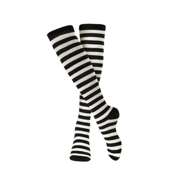 Dress Up America Cotton Knee High Socks for Adults - Black & White