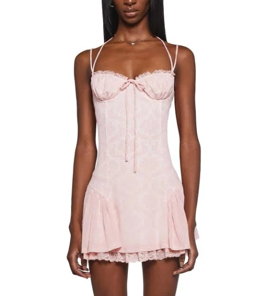 Sugar Thrillz Spirit Meadow Mini Dress - PINK / MEDIUM
