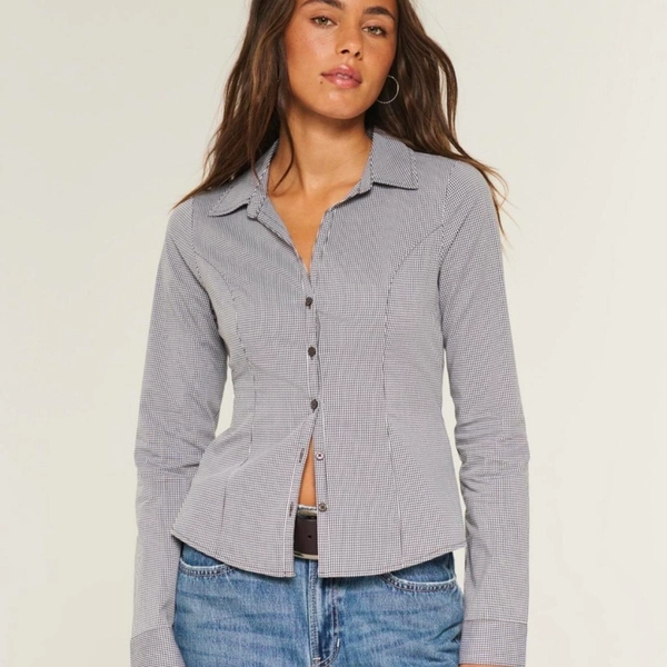 hollister Button through poplin shirt 

A...