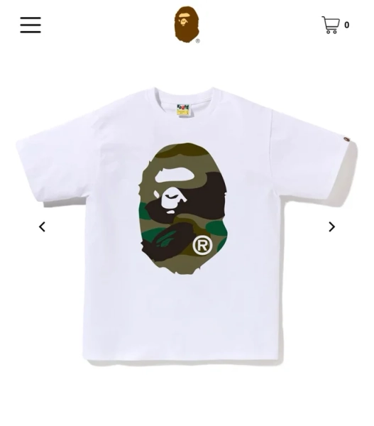 BAPE MENS GIANT 1ST CAMO BIG APE HEAD T-SHIRT