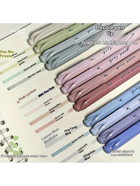 The 4/8/12 Pcs Double-Headed Highlighter Set Does Not Bleed Ink And Has No Burrs. It Is An Ideal Easter Gift For Diaries, Class Notes, Highlighting Key Points, School And Office Supplies