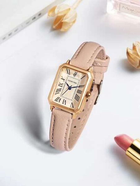 LUCKYFOX Orologio al quarzo con quadrante poligonale minimalista come regalo per gli studenti che tornano a scuola