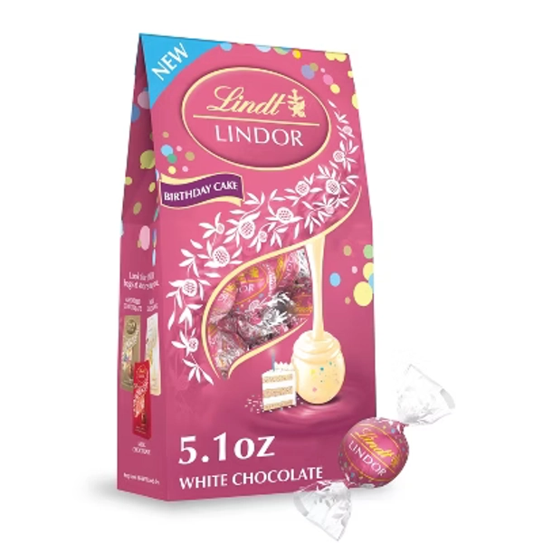LINDOR, Lindt Birthday Cake Chocolate Candy Truffles - 5.1oz