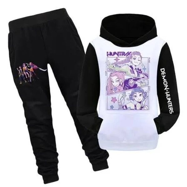 Wijhcboe Stylish Girls Hoodie And Pants Outfit Set With Mystical Witch Design Cozy Soft Casual Playwear For Toddler And Kids, Girl's, Size: 6-7 Years,