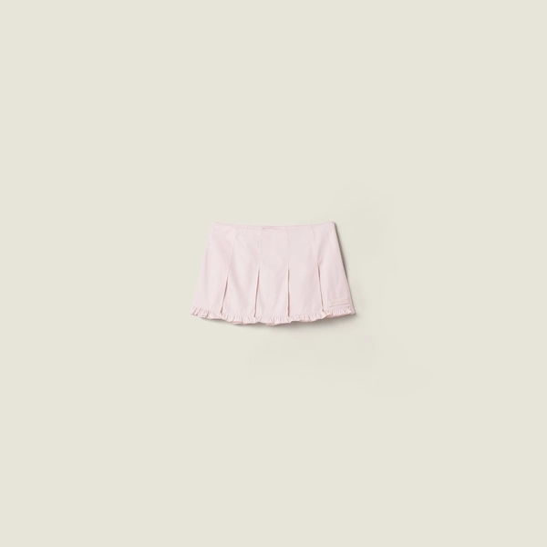 Poplin pleated miniskirt