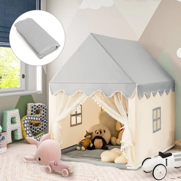 costway Kids Large Play Castle Fairy Tent with Mat