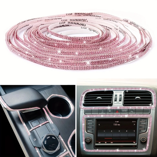 2pcs Car Decorative Stickers Auto Crystal Artificial Diamond Girls Car Decoration Additions Auto Interior Cover Waterproof Amagi