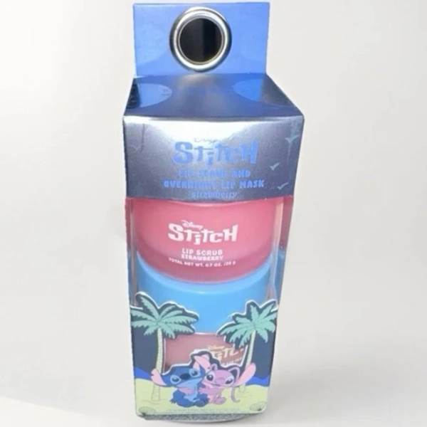 X Disney Stitch Lip Scrub & Overnight Lip Mask Set Strawberry New In Box - New Beauty