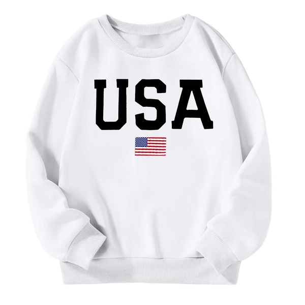 FINALGANG Kids Sweatshirt With USA Flag Print Boys Girls Comfortable Long Sleeve Crewneck Pullover For Casual Daily Wear Fashionable Top - Walmart.com